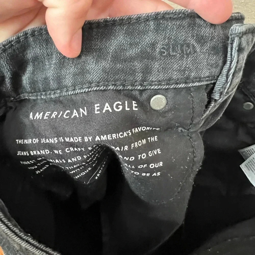 ⭐️American Eagle Flex Slim Jeans in Faded Black Mens Size 30 x 32 - Picture 12 of 15